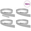 vidaXL Borde de C&eacute;sped 4 pcs Plateado 450 x 0.05 x 15 cm