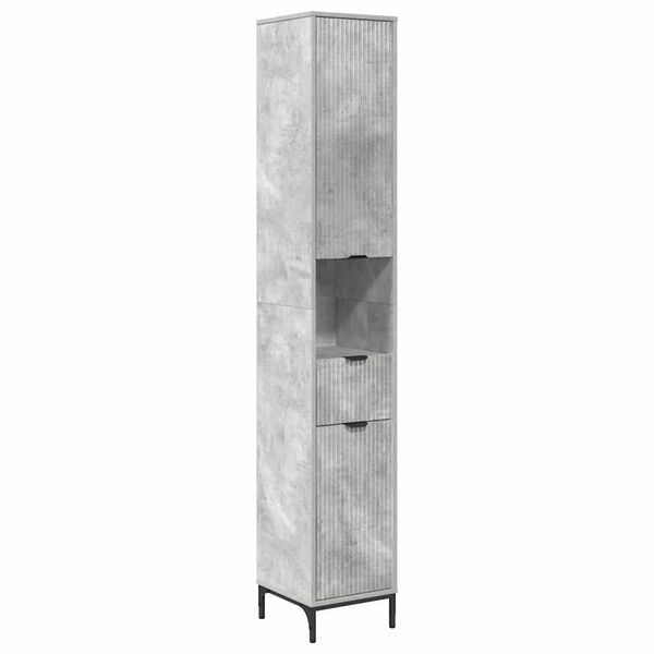 vidaXL Gabinete de Baño con cajón Gris Concreto 31,5 x 33 x 190 cm
