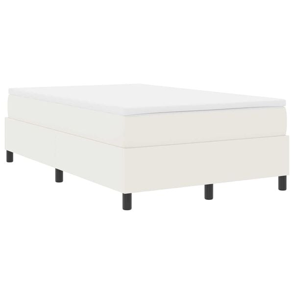 vidaXL Cama de plataforma Crema 120 x 190 cm tela