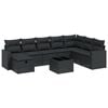 vidaXL Set de sof&aacute;s de jard&iacute;n 8 piezas y cojines rat&aacute;n sint&eacute;tico negro