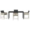 vidaXL Conjunto de Comedor de Jard&iacute;n 5 pcs Gris Claro rat&aacute;n sint&eacute;tico