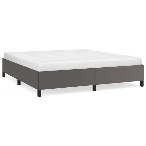 vidaXL Estructura de cama sin colch&oacute;n cuero sint&eacute;tico gris 160x200 cm