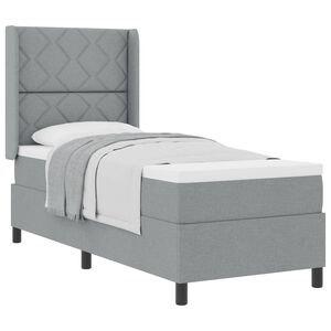 vidaXL Cama tipo Box Spring con colch&oacute;n Gris Claro 200 x 80 cm tela
