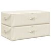vidaXL Cajas de almacenaje 2 unidades tela color crema 70x40x18 cm