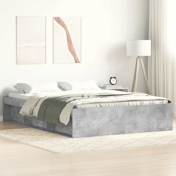 vidaXL Estructura de cama gris hormigón 160x200 cm