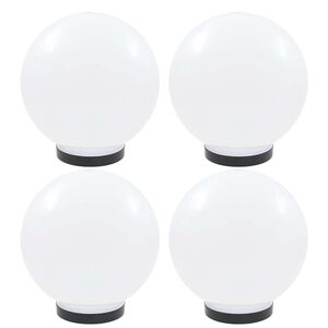 vidaXL L&aacute;mparas de bola LED 4 unidades esf&eacute;ricas PMMA 25 cm