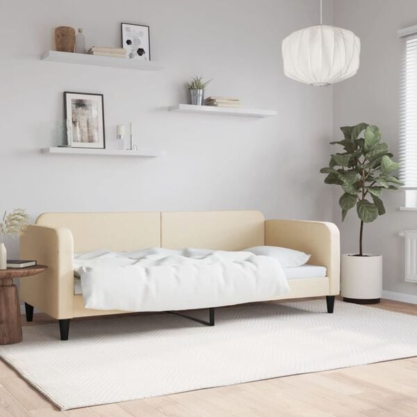 vidaXL Sof&aacute; cama sin colch&oacute;n tela crema 80x200 cm