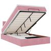 vidaXL Cama otomana con colch&oacute;n y LED terciopelo rosa 120x190cm