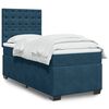 vidaXL Cama box spring con colch&oacute;n terciopelo azul 90x200 cm