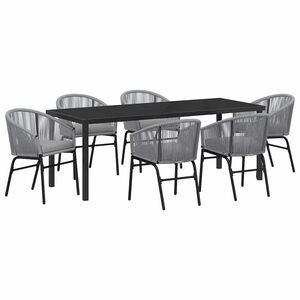 vidaXL Conjunto de Comedor de Jard&iacute;n 7 uds. Antracita