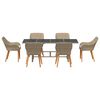vidaXL Conjunto de Comedor de Jard&iacute;n 7 pcs Beige rat&aacute;n sint&eacute;tico