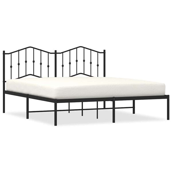 vidaXL Estructura cama sin colchón con cabecero metal negro 183x213 cm