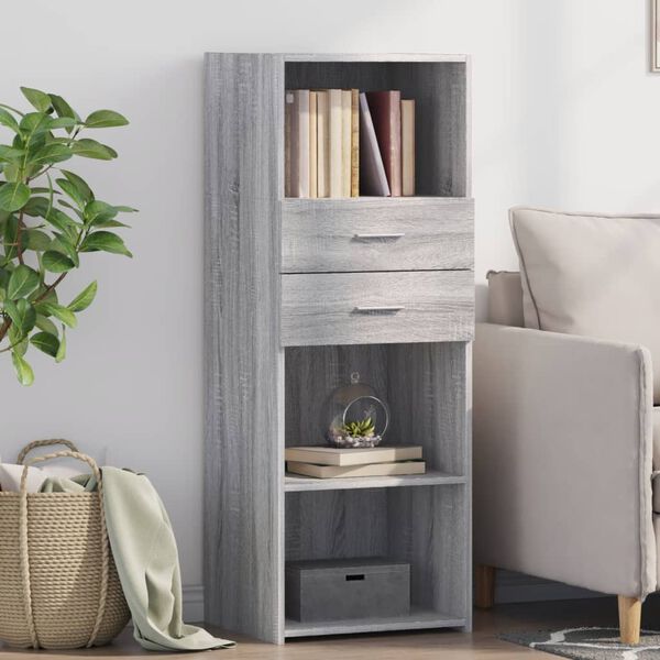vidaXL Aparador alto madera de ingenier&iacute;a gris Sonoma 45x42,5x124 cm