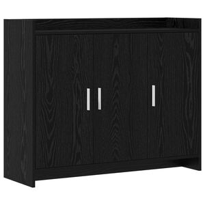 vidaXL Aparador Roble Negro 98,5 x 33 x 80 cm Madera de ingenier&iacute;a