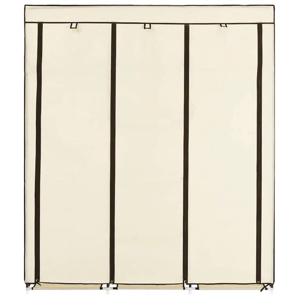 vidaXL Armario con compartimentos y varillas tela crema 150x45x175 cm