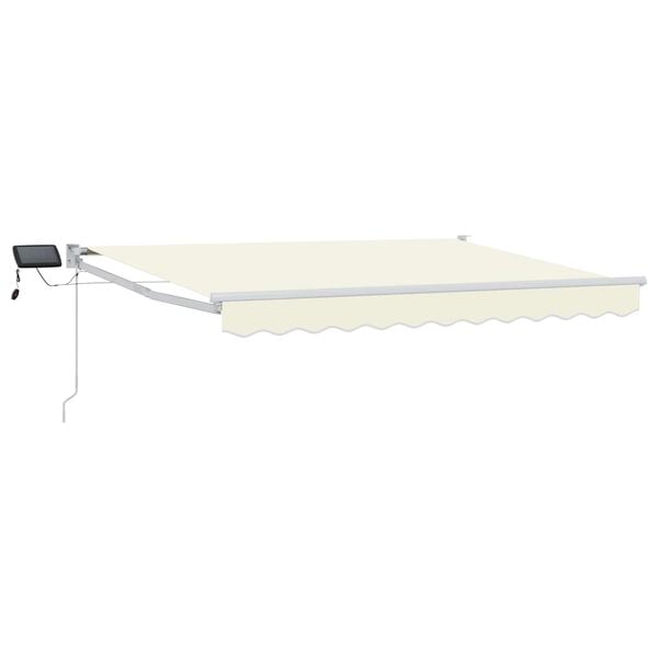 vidaXL Toldo manual retr&aacute;ctil con LEDs Crema 2,5 x 2 m
