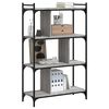 vidaXL Librería 4 estantes madera ingeniería gris Sonoma 76x32x123 cm