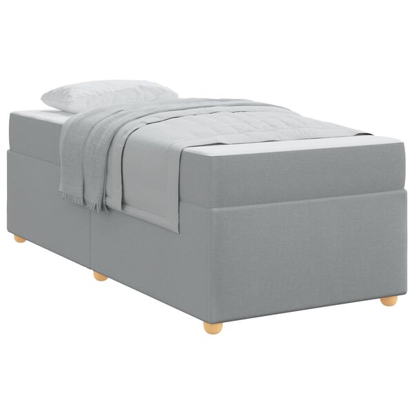vidaXL Estructura de cama con colch&oacute;n Gris Claro 100 x 200 cm tela
