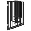vidaXL Puerta para perros plegable 4 paneles madera &aacute;lamo negra 320 cm