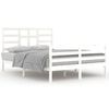 vidaXL Estructura de cama sin colch&oacute;n madera maciza blanco 140x200 cm