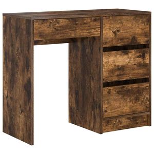 vidaXL Escritorio Roble ahumado Madera de ingenier&iacute;a 90 x 37.5 x 75 cm