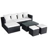 vidaXL Set muebles de jardín 4 piezas y cojines ratán sintético negro