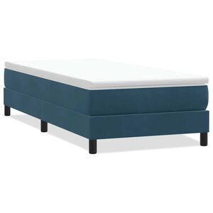 vidaXL Cama box spring sin colch&oacute;n azul oscuro terciopelo 90x220 cm