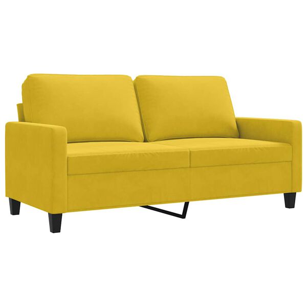vidaXL Sofá de 2 plazas terciopelo amarillo 140 cm