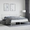 vidaXL Estructura cama sin colch&oacute;n con cabecero metal blanco 183x213cm