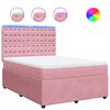 vidaXL Cama box spring con colch&oacute;n terciopelo rosa 140x200 cm