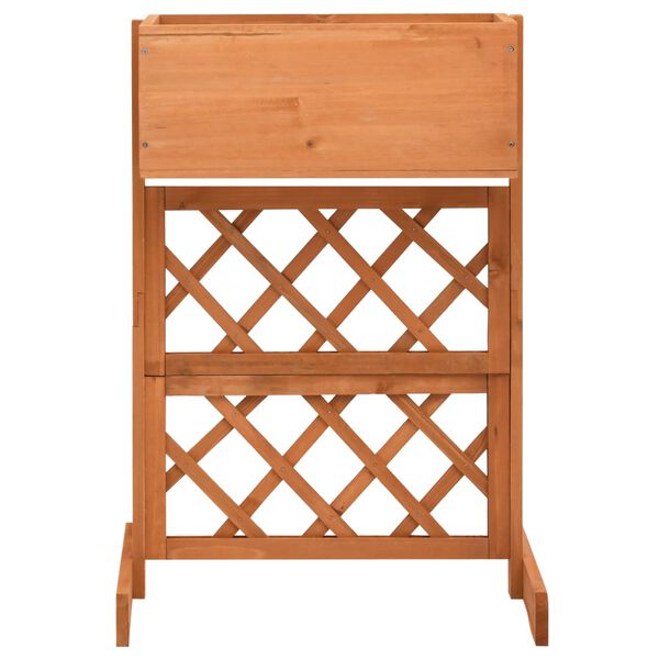 vidaXL Jardinera enrejada de jardín madera abeto naranja 45x30x74 cm