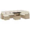 vidaXL Set de sof&aacute;s de jard&iacute;n 9 pzas con cojines rat&aacute;n sint&eacute;tico beige