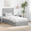 vidaXL Cama con almacenamiento con cabecera Gris Sonoma 75 x 190 cm