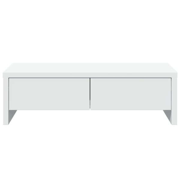 vidaXL Soporte de monitor cajones madera ingeniería blanco 50x27x15 cm