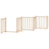 vidaXL Puerta para perros plegable 9 paneles madera de &aacute;lamo 450 cm