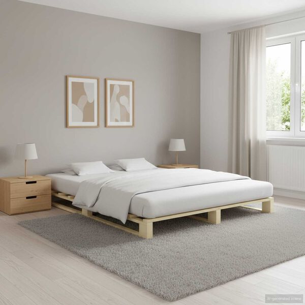 vidaXL Estructura de cama de palets sin colch&oacute;n madera pino 180x200 cm