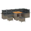 vidaXL Conjunto de sof&aacute; de jard&iacute;n 9 uds. 8-N&uacute;mero de plazas Gris