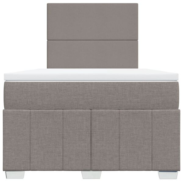 vidaXL Cama box spring con colch&oacute;n tela gris taupe 120x190 cm