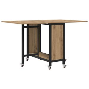vidaXL Mesa de comedor plegable con ruedas 130 x 80 x 76,5 cm acero PB