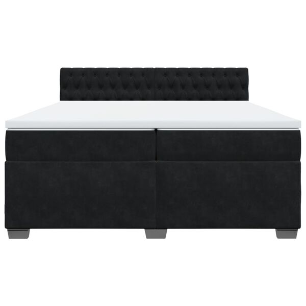 vidaXL Cama box spring con colch&oacute;n terciopelo negro 200x200 cm