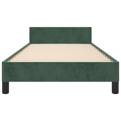 vidaXL Estructura cama con cabecero terciopelo verde oscuro 80x200 cm