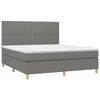 vidaXL Cama box spring con colch&oacute;n tela gris oscuro 160x200 cm