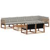 vidaXL Conjunto de sof&aacute;s de exterior 9 pcs Gris Natural y Claro