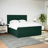 vidaXL Cama box spring con colch&oacute;n terciopelo verde oscuro 200x200 cm
