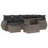 vidaXL Set de sof&aacute;s de jard&iacute;n 7 pzas con cojines rat&aacute;n sint&eacute;tico gris