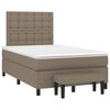 vidaXL Cama box spring con colch&oacute;n tela gris taupe 120x190 cm