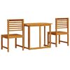 vidaXL Juego Bistro de Jard&iacute;n 3 pcs Marr&oacute;n madera maciza de acacia