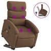 vidaXL Silla de masaje reclinable de pie de tela marr&oacute;n