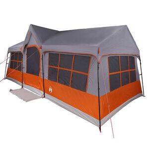 vidaXL Tienda Familiar con techo Gris y naranja 622 x 295 x 238 cm