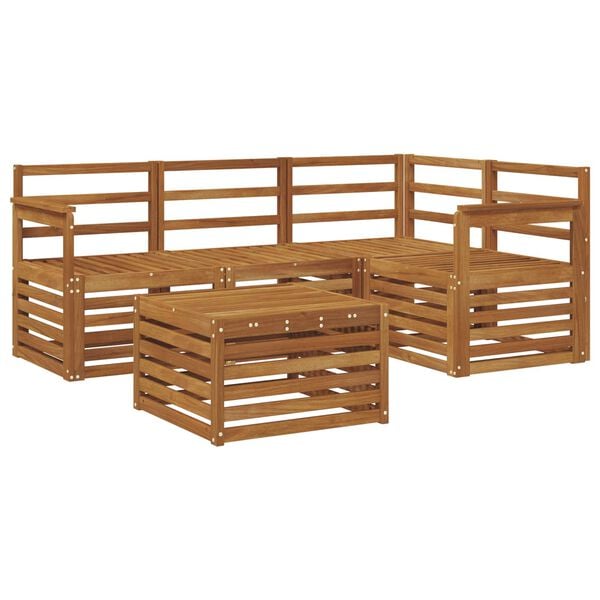 vidaXL Conjunto de sof&aacute;s de exterior 5 pcs Natural